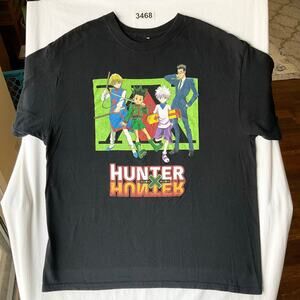Hunter Men’s Short Sleeve T-shirt Size L, Black, Hunter x Hunter Manga Series